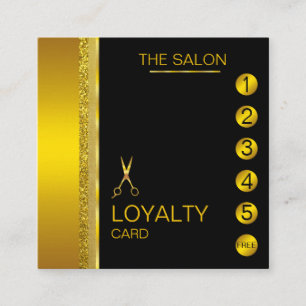 Loyalty Card Salon Makeup Artist Gold Imitate Quadratische Visitenkarte