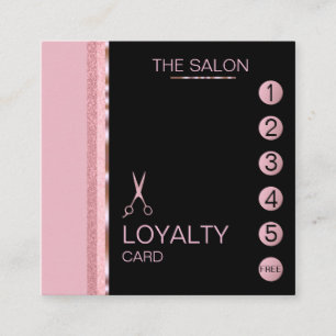 Loyalty Card Salon Makeup Rose Gold Imitate Quadratische Visitenkarte