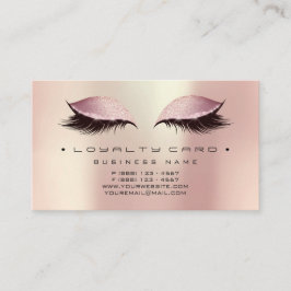 Loyalty Card Schönheitssalon Makeup Powp Rose Rosa Treuekarte