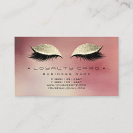 Loyalty Card Schönheitssalon Makeup Rose Gold Treuekarte