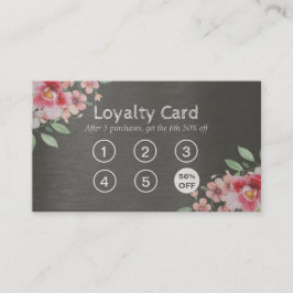 Loyalty Card Vintages Blumenmuster und Haarstil Treuekarte