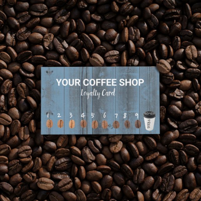 Loyalty Cards Rustic Dusty Blue Barn Wood Treuekarte (Von Creator hochgeladen)