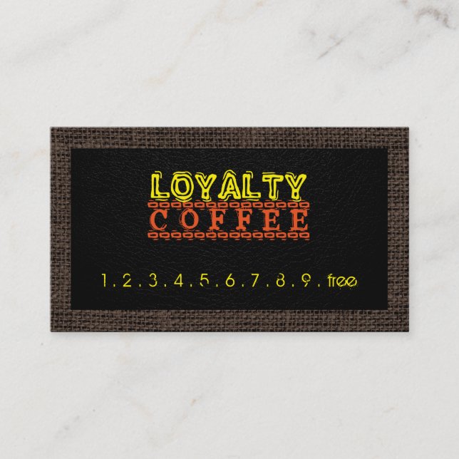 Loyalty Coffee Punch Burlap Border #2 Treuekarte (Vorderseite)