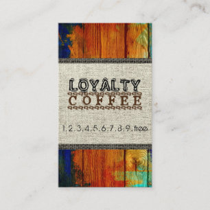 Loyalty Coffee Punch Burlap Wood Look #2 Treuekarte
