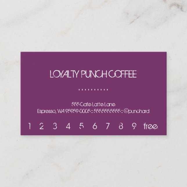 Loyalty Coffee Punch Card Treuekarte (Vorderseite)