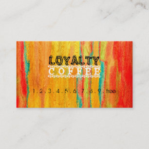 Loyalty Coffee Punch Farbiges modernes Holz #5 Treuekarte