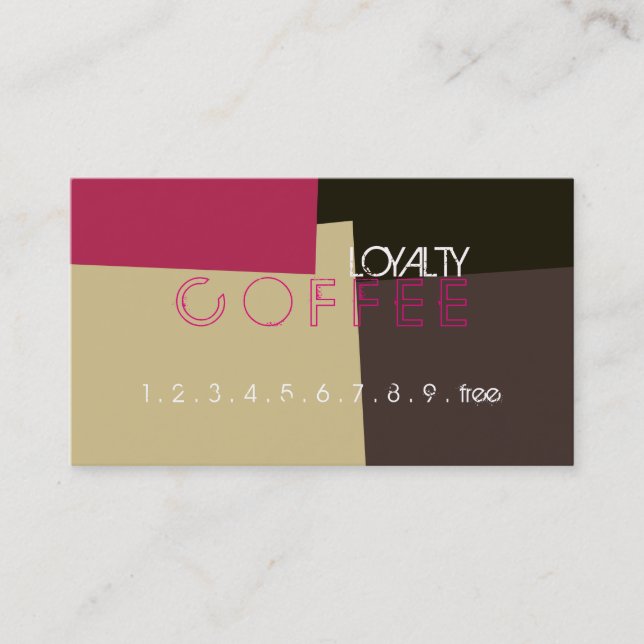 Loyalty Coffee Punch Retro Farbmuster #2 Treuekarte (Vorderseite)