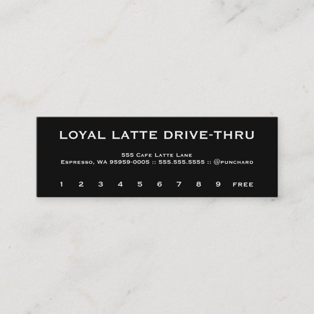 Loyalty Latte Drive-Thru Copperplate Treuekarte (Vorderseite)