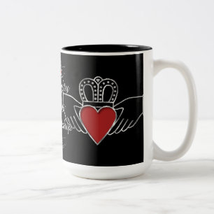 Loyalty Liebe Freundschaft Claddagh Black Coffee T Zweifarbige Tasse