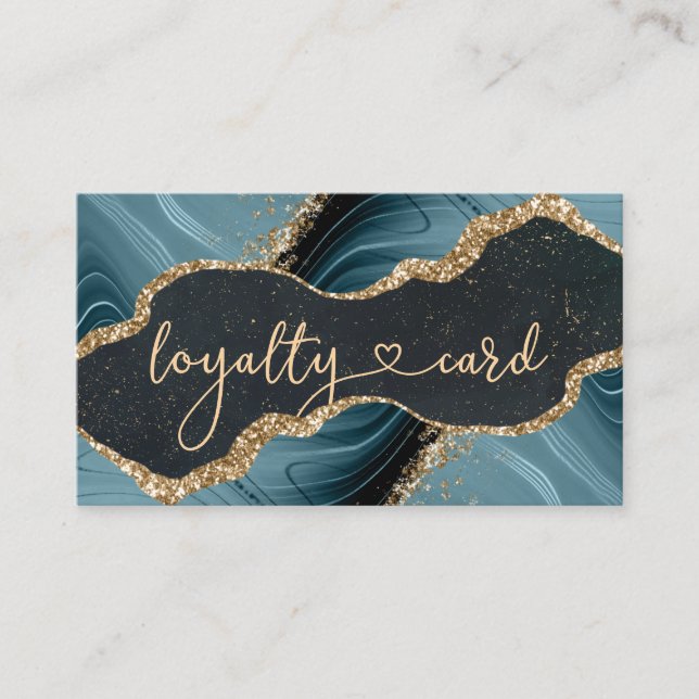 Loyalty Marble Glitzer Card 5 Salon Visitenkarte (Vorderseite)