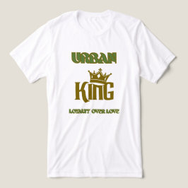 LOYALTY OVER LOVE URBAN KING MEN'S WHITE/OLIVE Tri-Blend SHIRT