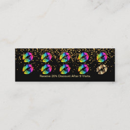 Loyalty Punch Card - Regenbogenlippen und Gold 3 Treuekarte