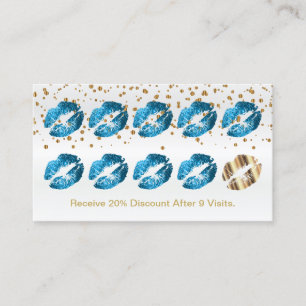 Loyalty Punch Card - Türkisblau - Glitzer 2 Treuekarte