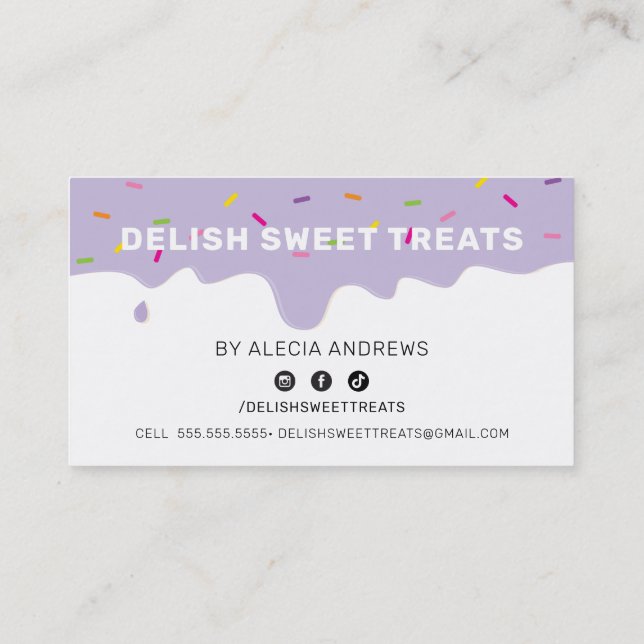 LOYALTY REWARDS Zuckerguss Tropfen Sprinklen lila Treuekarte (Rückseite)