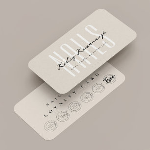 Loyalyalitätskarte für Nail Tech Beauty Sand und L Visitenkarte