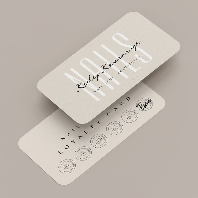 Loyalyalitätskarte für Nail Tech Beauty Sand und L Visitenkarte (Nail Tech Beauty Sand Logo Punch Loyalty Card
)