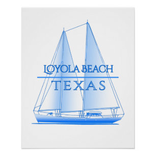 Loyola Beach Coastal Nautical Segelschiff Poster
