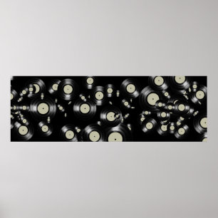 LP Musik Vinyl Platten schwarz Poster
