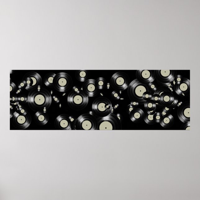 LP Musik Vinyl Platten schwarz Poster (Vorne)