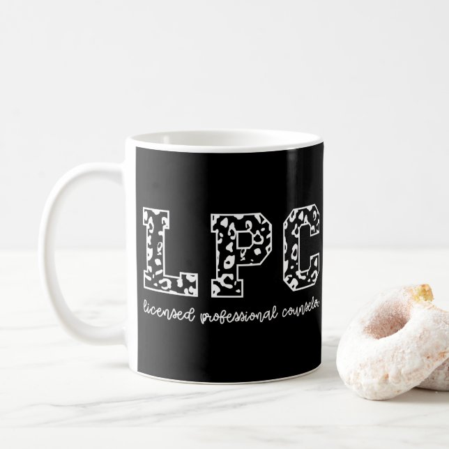 LPC lizenzierter Beruflicher Counselor Leopard Pri Kaffeetasse (Mit Donut)