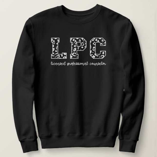 LPC lizenzierter Beruflicher Counselor Leopard Pri Sweatshirt (Design vorne)