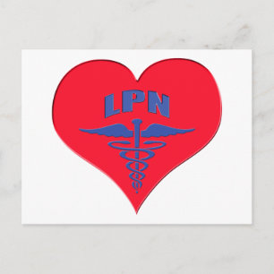 LPN Caduceus Heart Postkarte