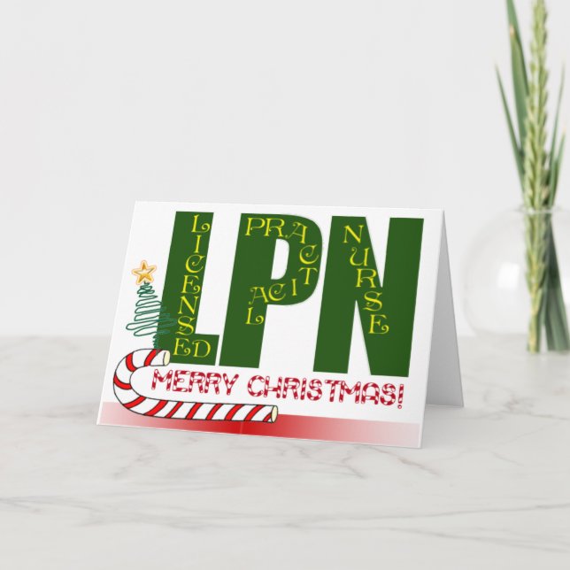 LPN CHRISTMAS LIZENZIERTE PRAKTISCHE KRANKHEIT FEIERTAGSKARTE (Vorderseite)