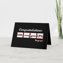 LPN Degree - INDIVIDUELLE NAME Glückwunsch Karte
