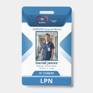 LPN Licensed Practical Nurse Foto Krankenhaus-Logo Ausweis