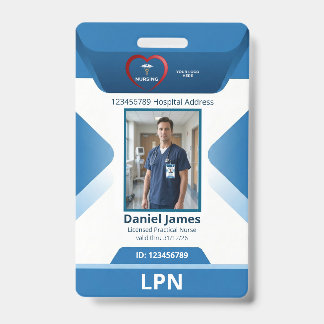 LPN Licensed Practical Nurse Foto Krankenhaus-Logo Ausweis