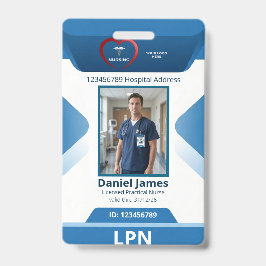 LPN Licensed Practical Nurse Photo Hospital Logo  Ausweis