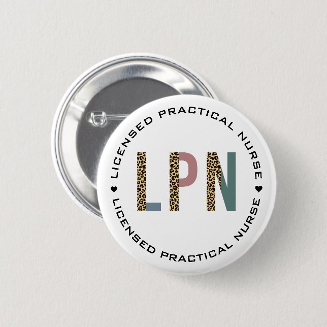 LPN Lizenzierte Typografie für Leoparden Button (Vorne & Hinten)