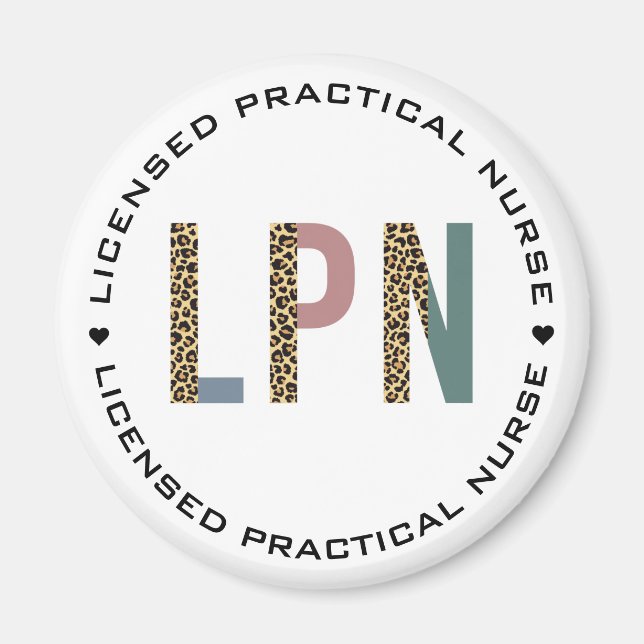 LPN Lizenzierte Typografie für Leoparden Magnet (Vorne)