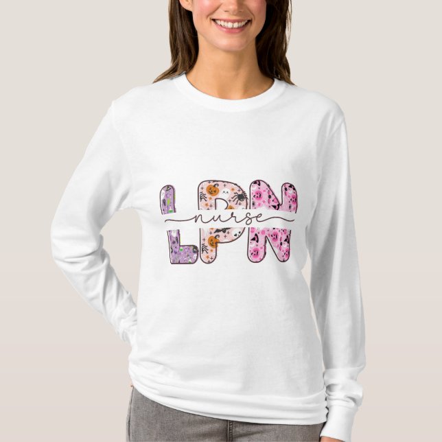 LPN Nurse Halloween Long Sleeve T-Shirt (Vorderseite)