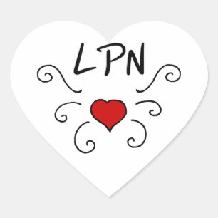 LPN Nursing Liebe Tattoo Herz-Aufkleber