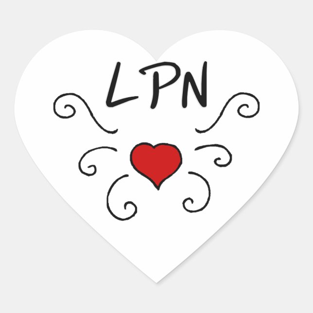 LPN Nursing Liebe Tattoo Herz-Aufkleber (Vorderseite)