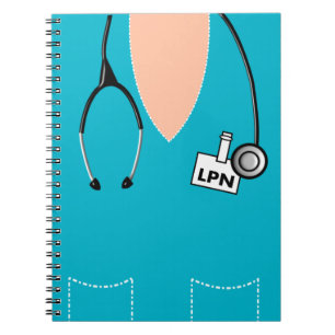 LPN Nury Notebook Scrub Top Design Blau Notizblock