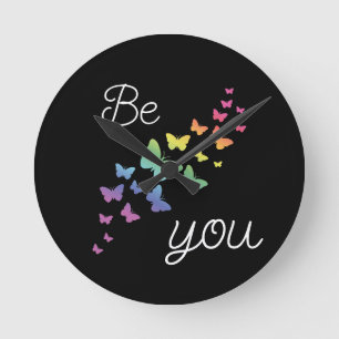 Lqbtq Schmetterling sein Runde Wanduhr