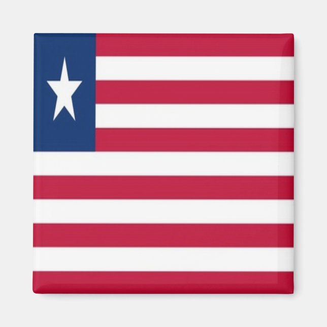 LR001 LIBERIA, FLAG, Afrika, Kühlschrank Magnet (Vorne)