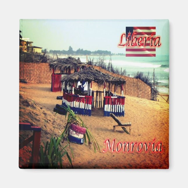 LR003 MONROVIA, Strand, Liberia, Afrika, Kühlschra Magnet (Vorne)