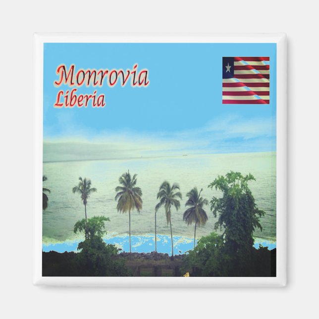 LR005 MONROVIA, Liberia, Afrika, Kühlschrank Magnet (Vorne)