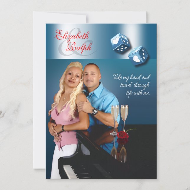 LR Destiny Las Vegas Wedding | CHAMPAGNER SCHIMMER Einladung (Vorderseite)