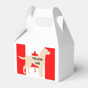LR gelbe Labrador Name Silhouette auf Flg Geschenkschachtel