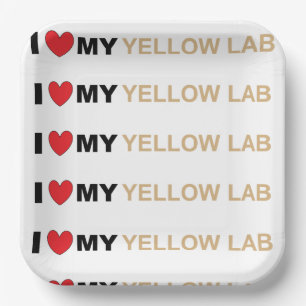 LR yellow love Pappteller