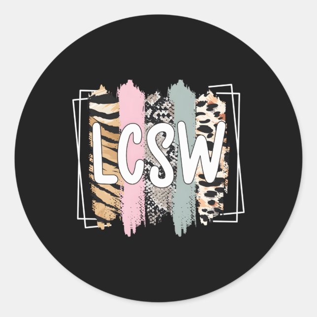 LSCW-Bewertung Klinische Sozialarbeiter Runder Aufkleber (Vorderseite)
