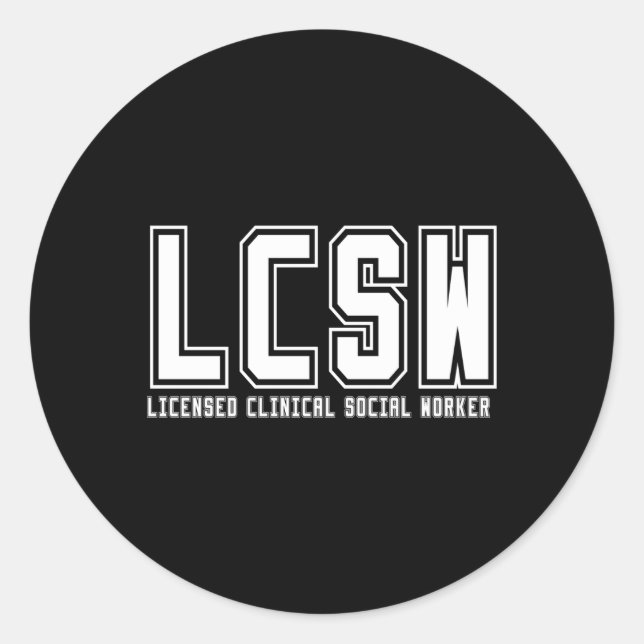 LSCW Clinical Social Worker Abschluss Runder Aufkleber (Vorderseite)