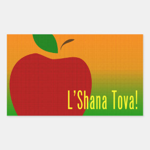 L'Shana Tova Apple Rechteckiger Aufkleber
