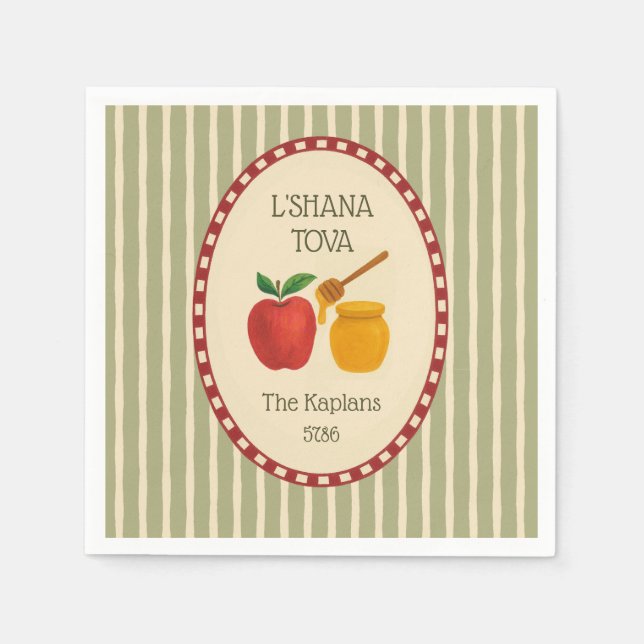 L'Shana Tova Rosh Hashanah Jüdisches neues Jahr ge Serviette (Vorderseite)