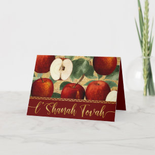 L'Shanah Tova Rosh Hashanah Jewish Apples Red Feiertagskarte