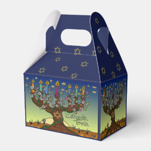 L'Shanah Tovah Baum des Lebens Menora Gefallenes K Geschenkschachtel